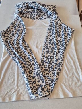 Cream Turtle Neck Leopard Print LS Top